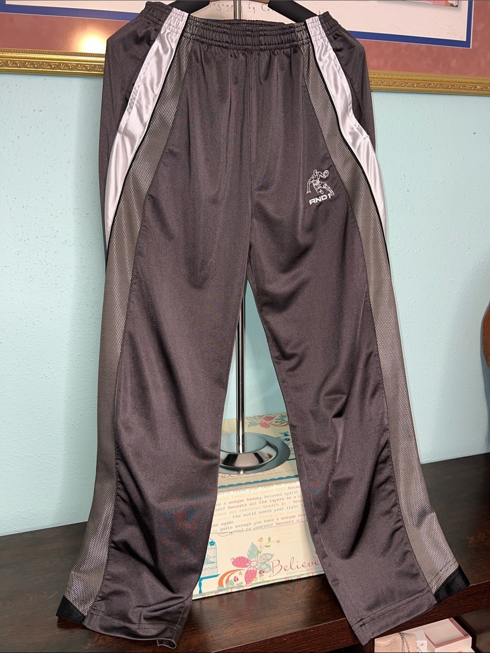 And1 Black and Gray Boys' Athletic Sweatpants